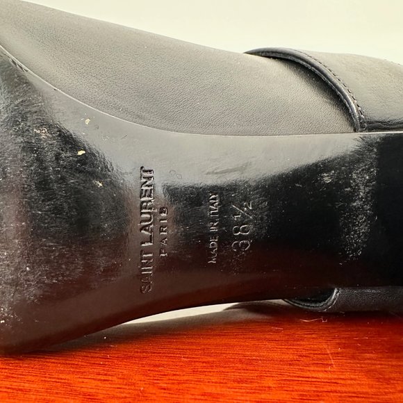 Saint Laurent Black Leather Ankle Boot - Picture 7 of 13